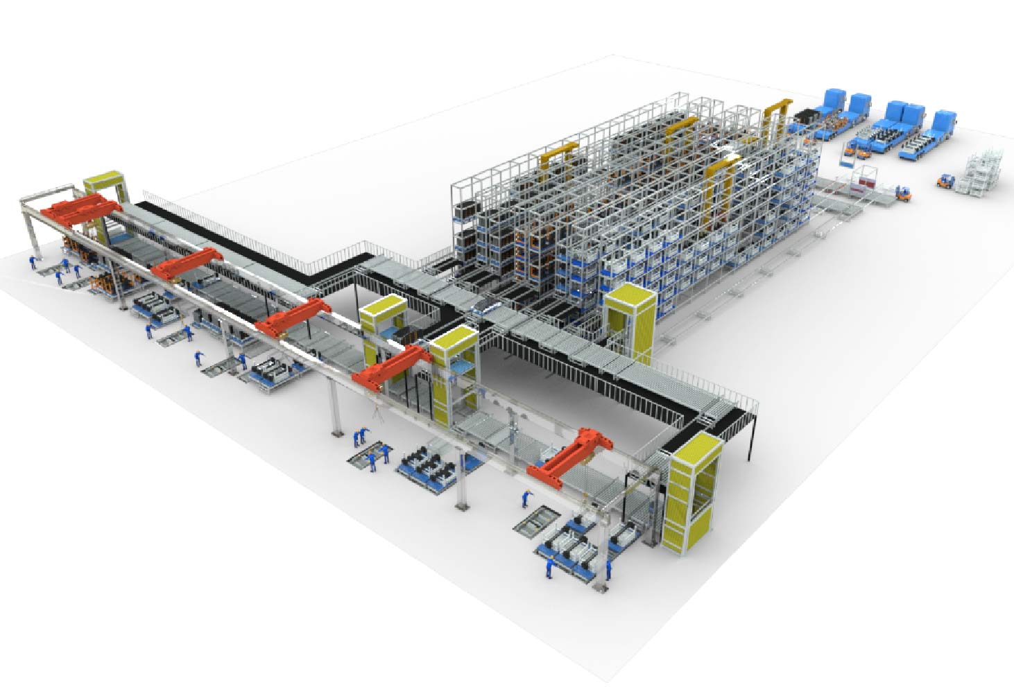 Sistema automatizado de almacenamiento y recuperación (AS/RS) a medida, equipado con grúas apiladoras, para una gran empresa extranjera.