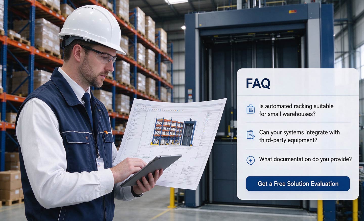 Solución automatizada de estanterías para almacenes: maximice el almacenamiento y la eficiencia para la logística moderna.